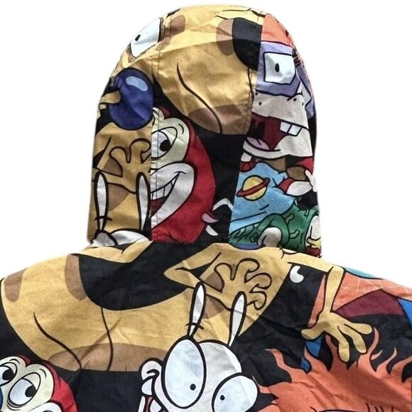Members Only Nickelodeon Jacket Mens Large Cartoon Print Hooded Windbreaker 90s - Picture 9 of 13
